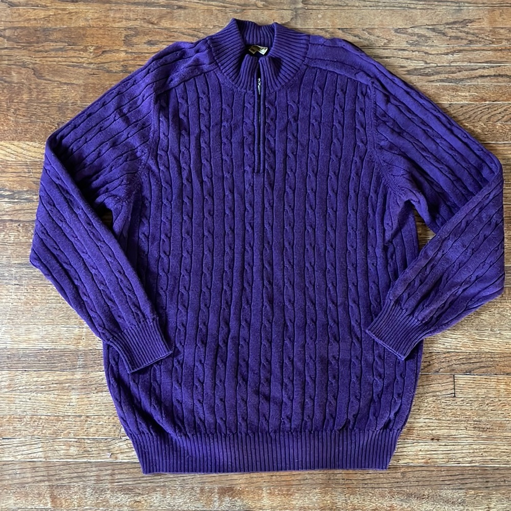 Paul Stuart wool half Zip sweater XXL